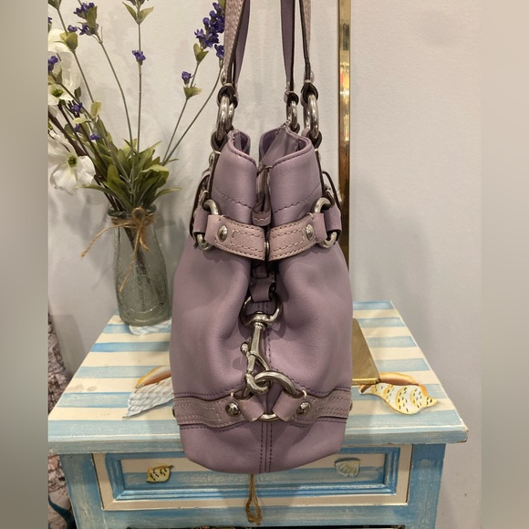 Coach Penelope Lavender Leather Satchel Turnlock Shoulder Bag Style 13236 - Picture 5 of 8
